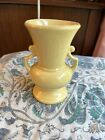Vintage McCoy USA Pottery Yellow Double Handles Vase