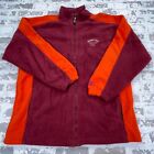 Virginia Tech Hokies Jacket Men Medium Maroon Orange Fleece Full Zip Vintage Y2K