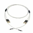 7N Copper Silver-Plated HiFi Audio RCA Phono LP Tonearm Cable with Ground Wire