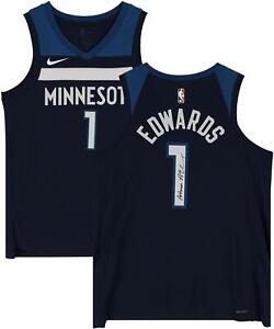 Anthony Edwards Minnesota Timberwolves Autographed Navy Nike