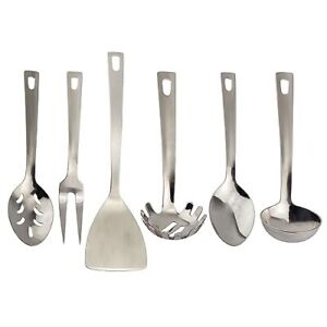 Complete Serving Spoon & Utensil Set 6-Piece Set Pasta Server Fork Spoon Slot...