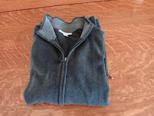 Cutter & Buck Men Size Large 20% Wool 80% Cotton Full Zip Cardigan Sweater Grey