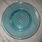 blue hobnail  glass dish plate