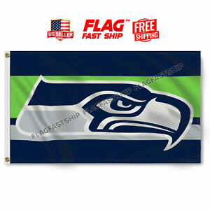 Seattle Seahawks 3X5 Flag Man Cave Banner American Football FREE Shipping