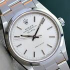 ROLEX MENS AIR-KING WATCH 34MM SILVER INDEX DIAL SMOOTH BEZEL OYSTER BAND 14000
