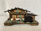 VINTAGE GERMAN SWISS CHALET BLACK FOREST JEWELRY MUSIC BOX WITH WINDING WHEEL