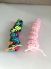 NEW Bright Color Crochet CAT TOY Caterpillar HAPPY Worm Curly Lot of 2 Handmade