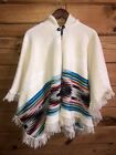 Native Southwest Hooded Poncho. K.A. Native Artist Wool Blend  Unisex OS