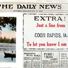 The Daily News Extra Coon Rapids Iowa 1915 Postcard