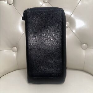 Vintage Coach Black Leather Large Zip Around Wallet