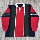 VINTAGE 90s Tommy Hilfiger Polo Shirt Mens Colorblock Crest Size Large