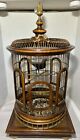 Theodore Alexander Decorative Birdcage,  Brass and Acacia Wood Domed Vintage