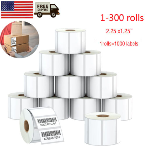 1000/Roll 2.25 x1.25 Direct Thermal Barcode Labels Zebra LP2824 TLP2824 LP2844