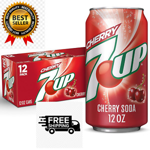 Pack of 12 7UP Cherry Flavored Soda Soft Drinks Bottled Beverages 12 fl Oz Cans