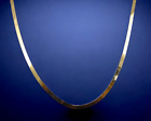 14K Yellow Gold 1.5mm-5mm Herringbone Flat Wide Necklace Women Real Gold Women
