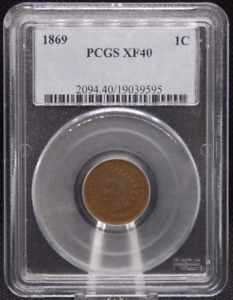 New Listing1869 Indian Head Cent Penny 1c PCGS XF40 Extra Fine #428