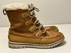 Sorel Boots Womens 8.5 Joan Cozy Shearling Ankle Booties NL2745 286 Leather