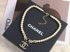CHANEL Necklace Pearl Cc
