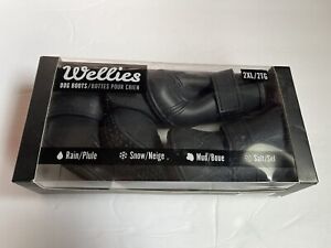 Wellies Black Rain Mud Snow Non-Slip Waterproof Dog Boots Size XXL