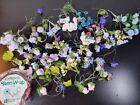 Lot of Small Faux Flowers Roses Stem Wrap Crafts Decor White Blue Purple Pink