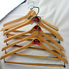 Lot 6 Vintage Wooden Clothes Suit Hangers Advertising Batts Wishbone Plain
