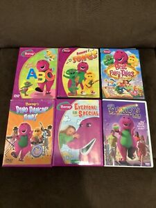 Barney Children DVD Movie Video Lot Of 6 Cartoons ABC’s Best Fairy Tales Kids