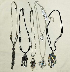 Wholesale lot of 5 Necklaces Rhinestones Vintage & tribal style