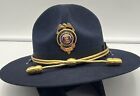 Vintage 3X Beaver Felt Navy Blue Patrol Campaign Hat 7 Security Officer Trooper