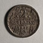 New ListingNorway 2 Skilling 1843 Silver Coin