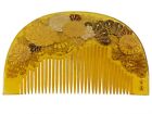Antique Japanese Amber Celluloid Comb Kushi-kanzashi Hair Ornament: Aug19-Q