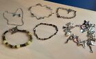 Vintage 6 Piece Sterling Silver Bracelet Lot Made In Italy, Mexico Mixed Styles