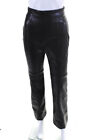 Ann Taylor Womens Brown High Rise Side Zip Boot Cut Leather Pants Size 4P