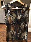 NWOT Cabi Incandescent Top Size Small Fall 2021 #4185 Tie Front Ruffle Sheer