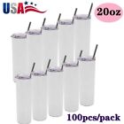 100/pack Sublimation Stainless Steel 20oz Skinny Tumbler Double Wall Insulated