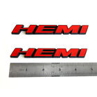 2x OEM Hemi Emblems Badges Side  oblique for Challenger Chrysler Black Red