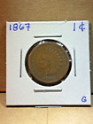 1867 P Indian Head Cent Penny 1C - G - Philadelphia - Key Date