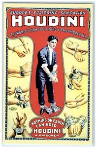 Europe's Eclipsing Sensation Houdini Handcuff King Prison Breaker Postcard