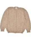 VINTAGE Womens Cardigan Sweater UK 16 Large Beige Mohair BF32