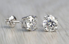 2.00 Ct Round Cut FL/ D Lab Created Stud Earrings 14K White Gold 7mm Screw Back