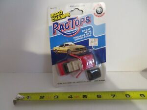 Road Champs Rag Tops Diecast Chrysler Lebaron Convertible Red 1986 MOC