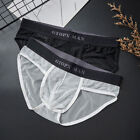 Sexy Men Boxer Briefs Underwear Ultra-Thin See Through U Pouch Lingerie Panties