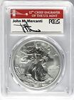 2017 SILVER EAGLE FIRST DAY OF ISSUE PCGS MS70 JOHN MERCANTI RED BRIDGE LABEL
