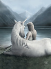 ANNE STOKES ART BEYOND WORDS UNICORN - 3D FANTASY PICTURE PRINT LARGE 300x 400mm