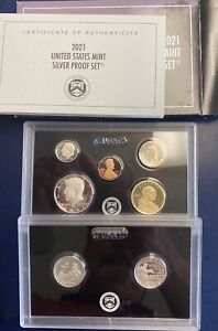 2021-S US Mint Silver Proof Set - 7 coins w/ box & coa  Free US Shipping