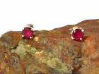 Pink Red RUBY  Sterling Silver 925 Gemstone Stud Earrings  - 5 mm Round