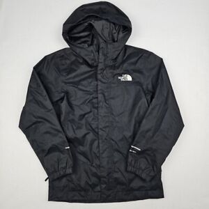 The North FACE Boys M (10/12) Dryvent Rain Light Weight Jacket Black Hooded