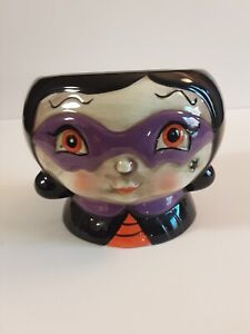 Johanna Parker Halloween Little Girl Witch Candy Bowl