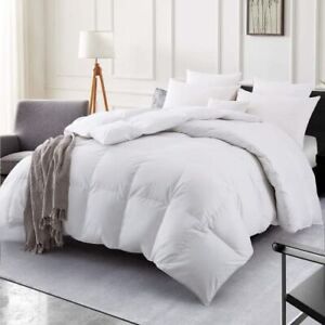 Puredown White Down Comforter Queen Size Duvet Insert Lightweight Ultra-Soft 88