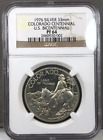 1976 COLORADO CENTENNIAL U.S. BICENTENNIAL 33mm Silver Medal ~ NGC PF64