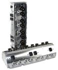 SBC Complete Aluminum Cylinder Heads Angle Plug 205cc .550 Springs 7/16